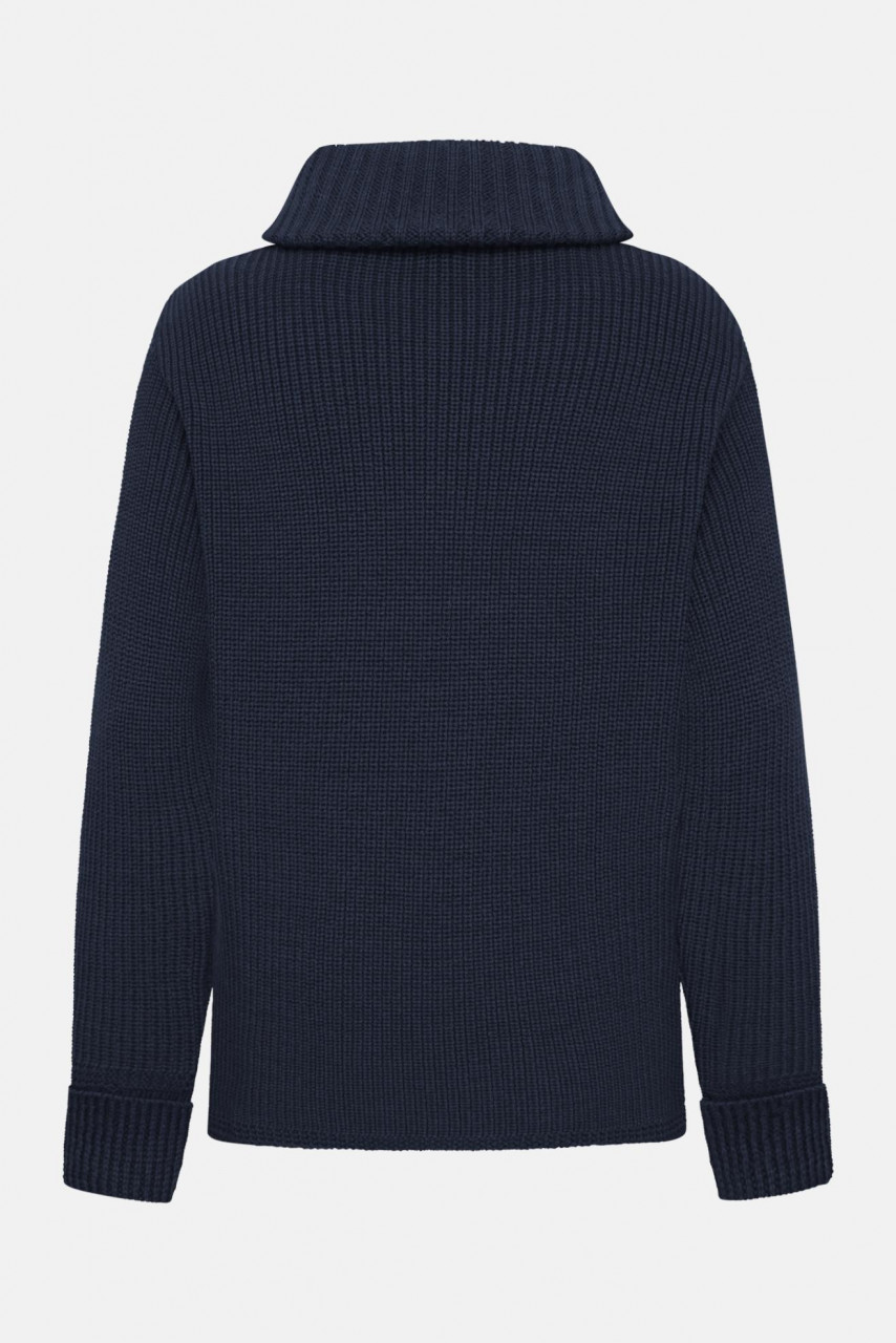 Damen Troyer Merino Blau GOTS