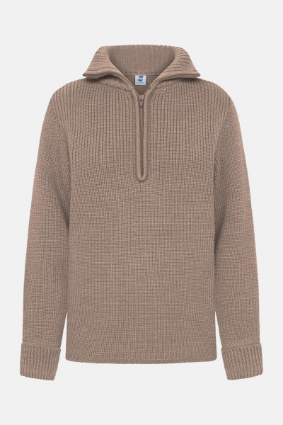 Damen Troyer Hanseheld Merino Sand Beige GOTS Organic