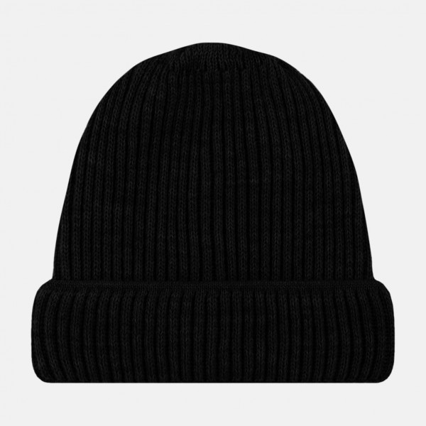 Strickmütze Rippstrick Hanseheld 100% Schurwolle (Merino) - schwarz