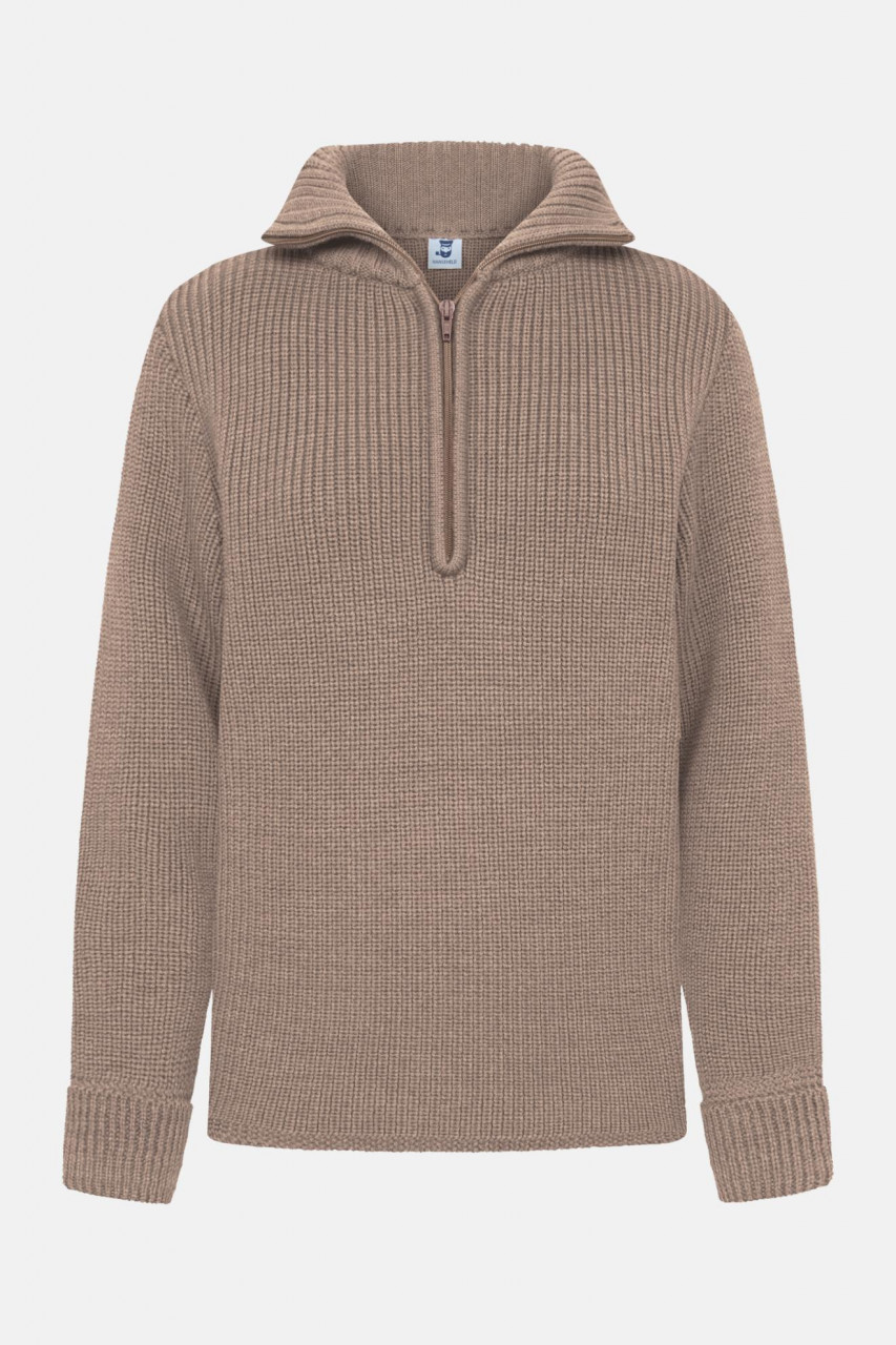 Damen Troyer Hanseheld Merino Sand Beige GOTS Organic