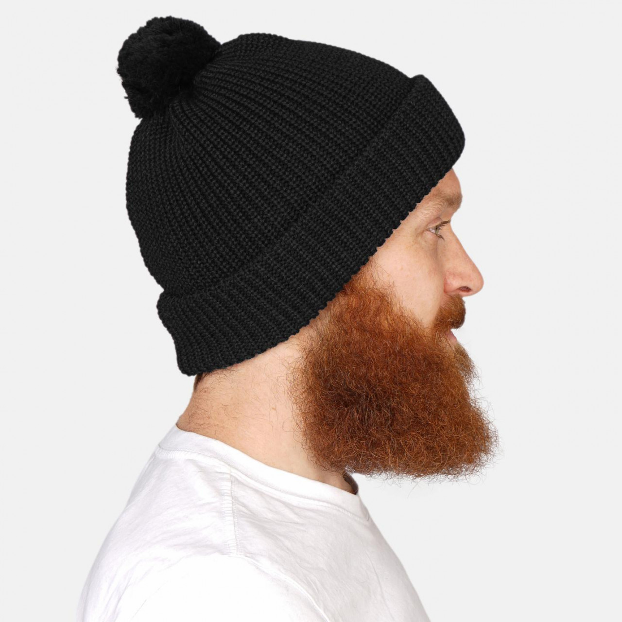 Pudelmütze Schwarz Hanseheld Bommelmütze