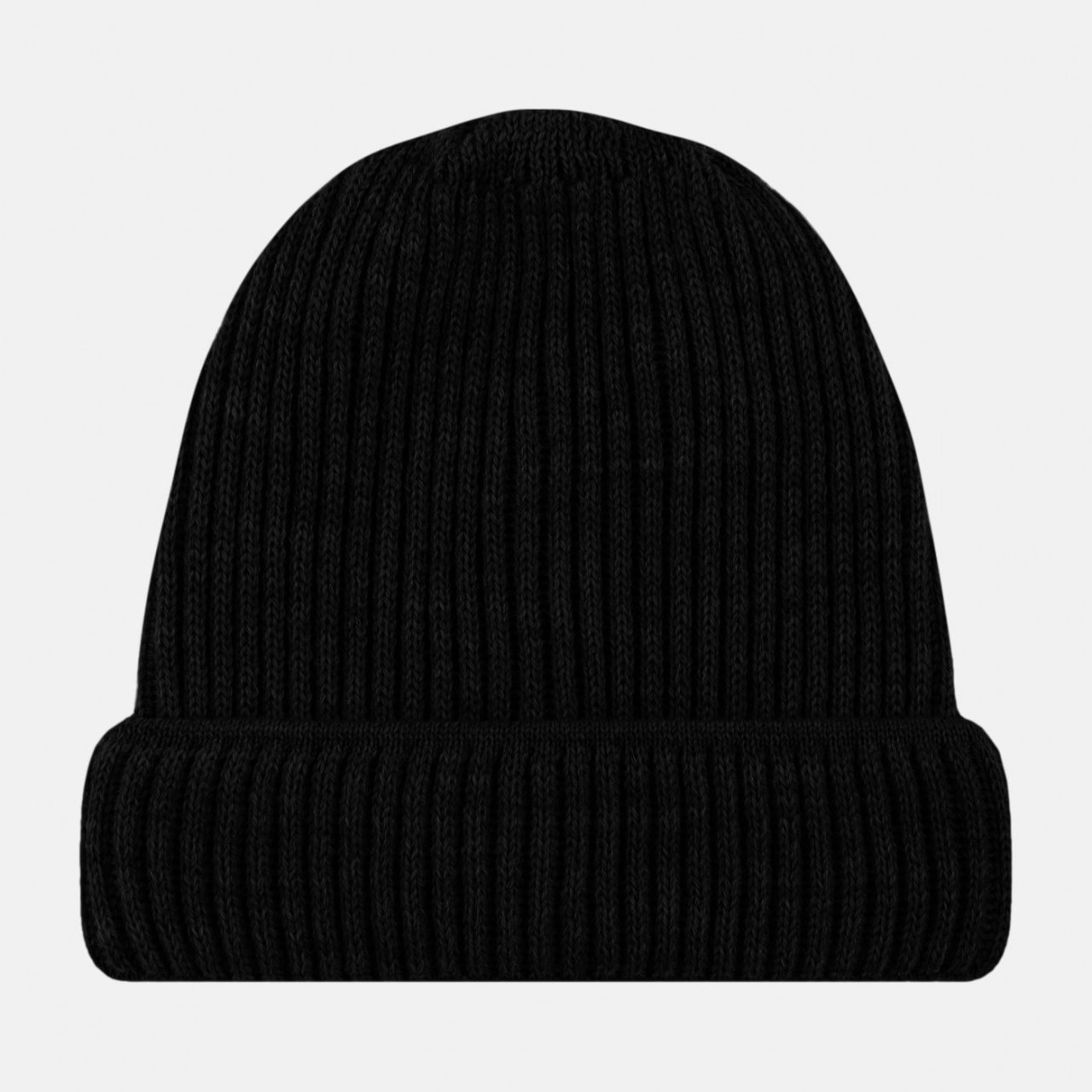 Strickmütze Rippstrick Hanseheld 100% Schurwolle (Merino) - schwarz
