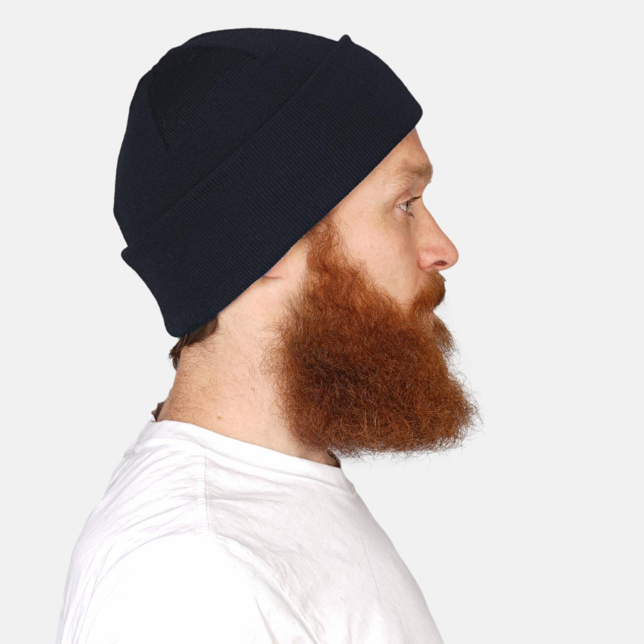 Strickmütze 100% Schurwolle Merino Hanseheld Feinstrickmütze - Marine