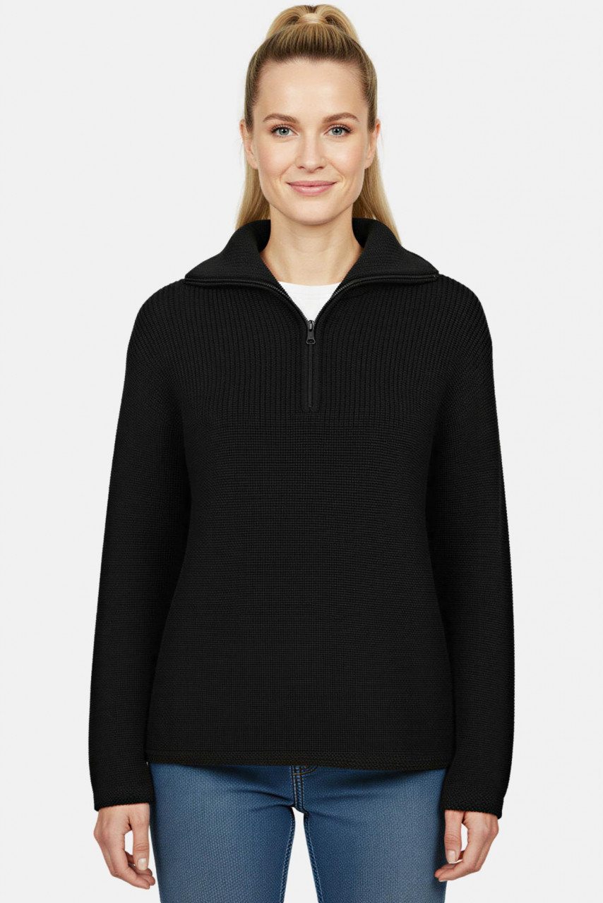 Damen Troyer Hanseheld Schurwolle Schwarz