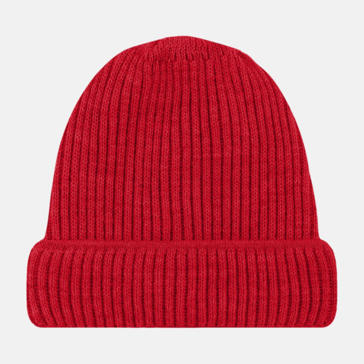 Strickmütze Rippstrick Hanseheld 100% Schurwolle (Merino) - rot