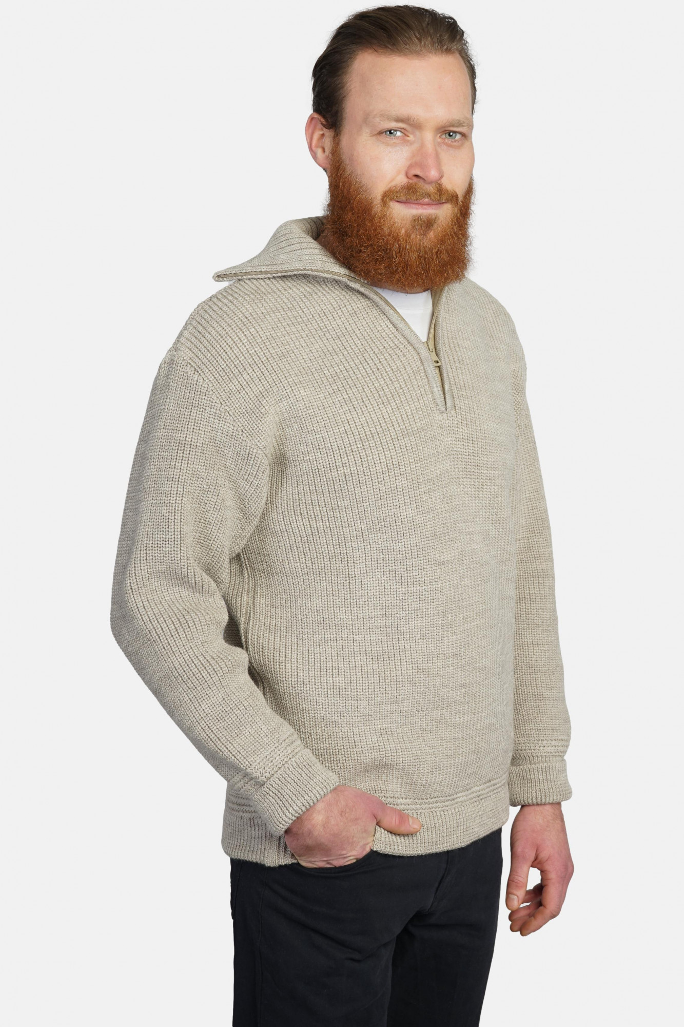 Troyer Herren Wolle Beige