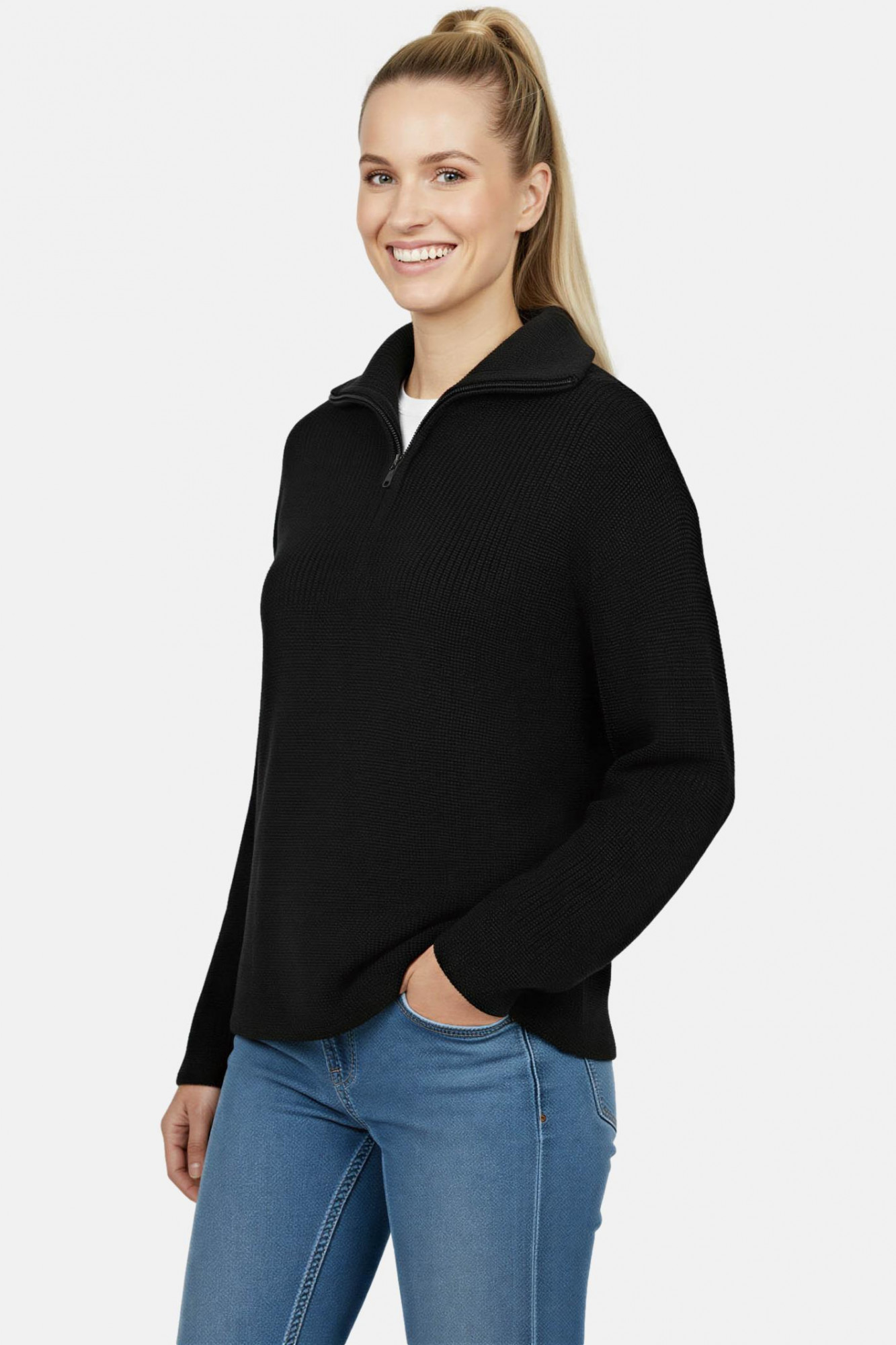 Troyer Damen Wolle Schwarz