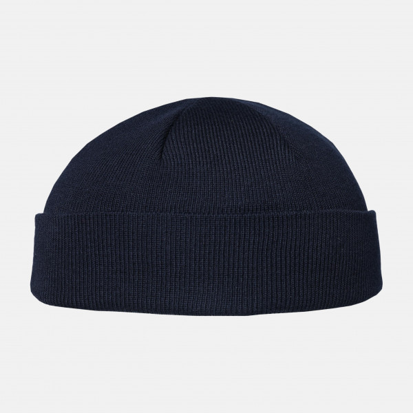 Hanseheld Strickmütze Seebär Baumwolle Dockermütze kurz flach - marine blau