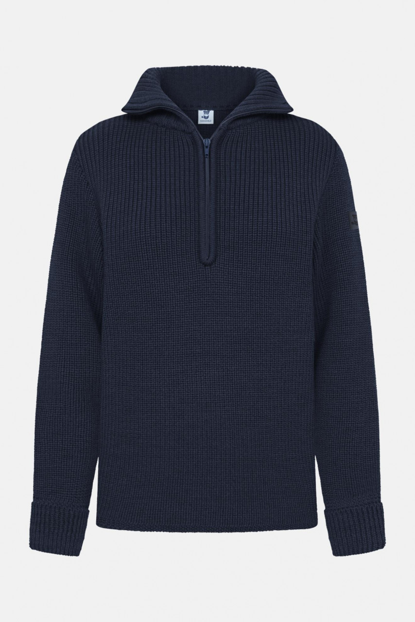 Damen Troyer Merino Blau GOTS