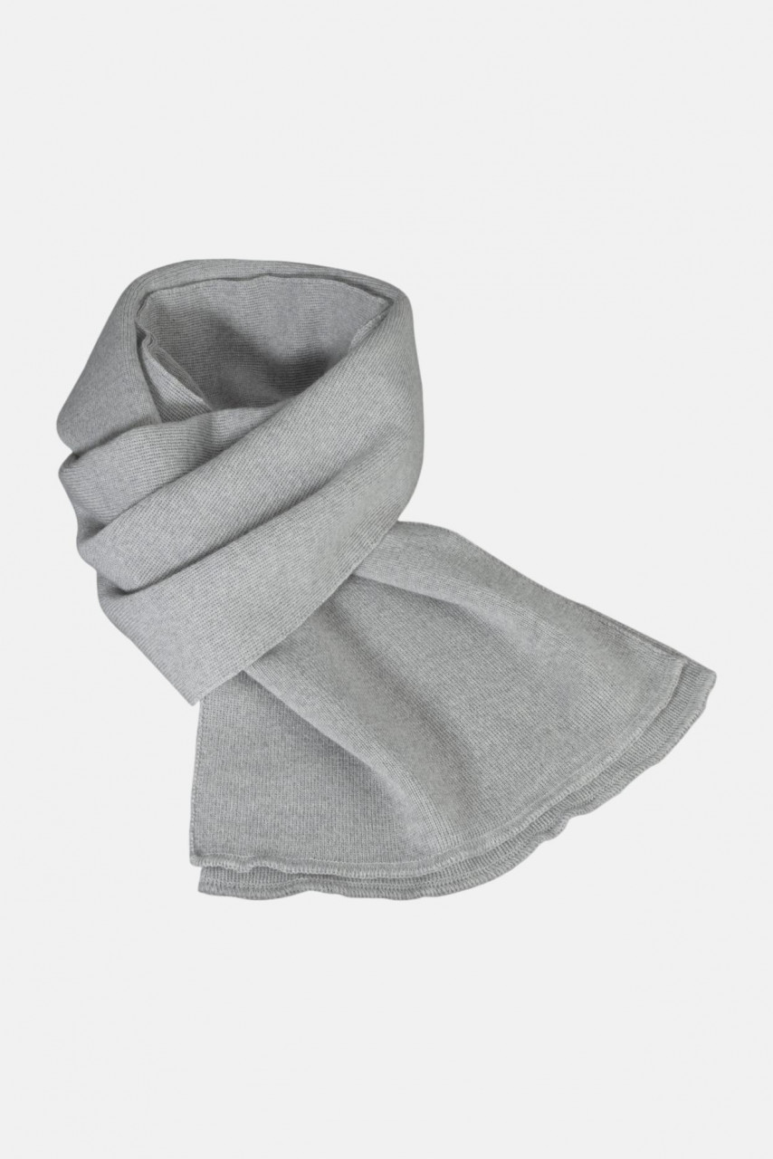 Strickschal aus 100% Schurwolle - Merino - grau