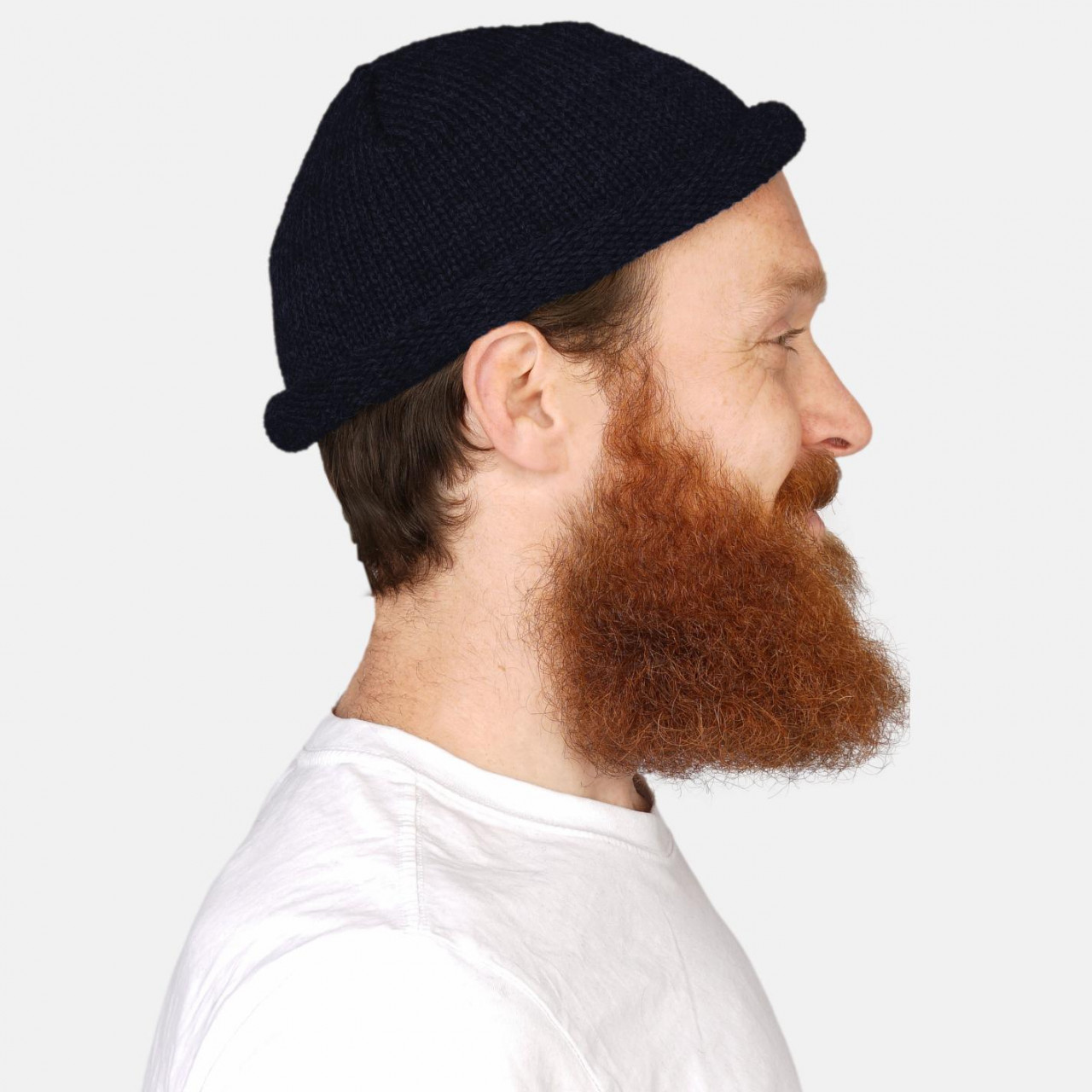 Rollrand Mütze Hanseheld GOTS Schurwolle Strickmütze kurz - Marine