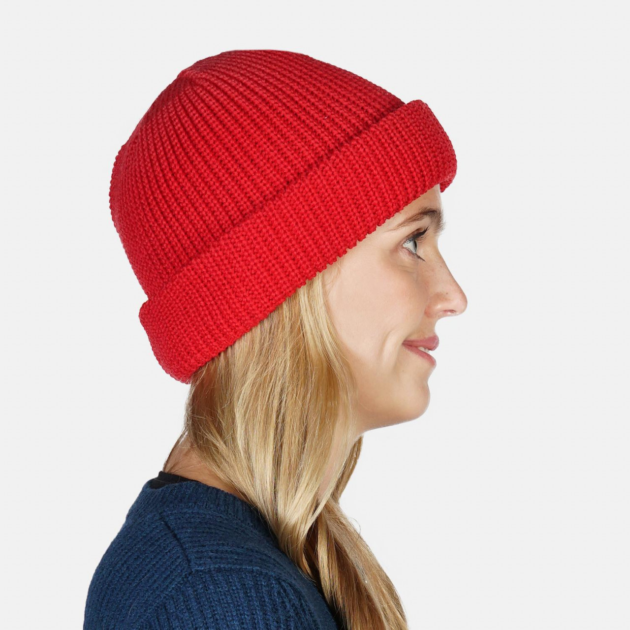 Troyermütze 100% Schurwolle Hanseheld - Strickmütze aus Wolle - Rot