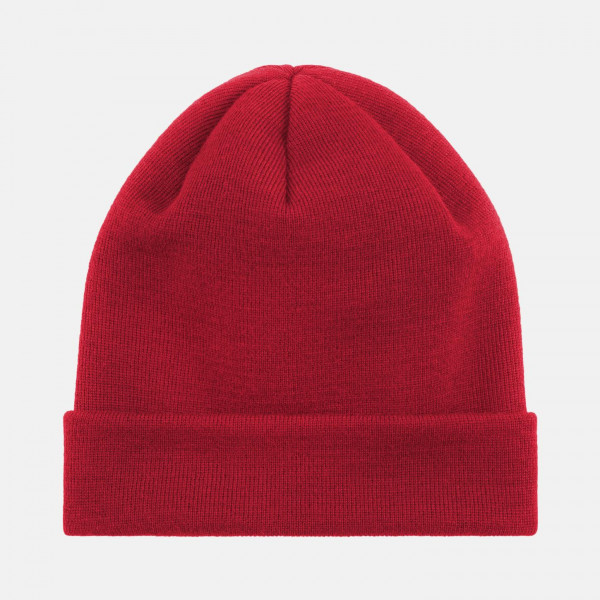 Strickmütze 100% Schurwolle Merino Hanseheld Feinstrickmütze - rot