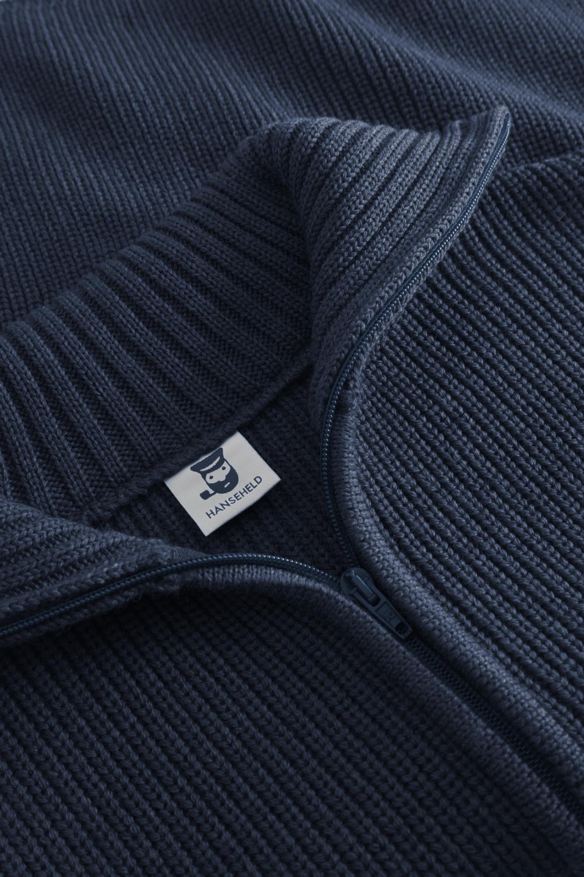 Damen Troyer Merino Blau GOTS